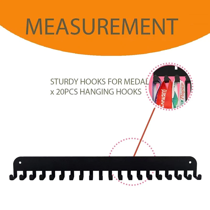 1pc Metal Medal Display Rack Wall Mounted Hanger Organizer Large Capacity Award Holder Race Soccer Sports Karate Home Decor - view 4
