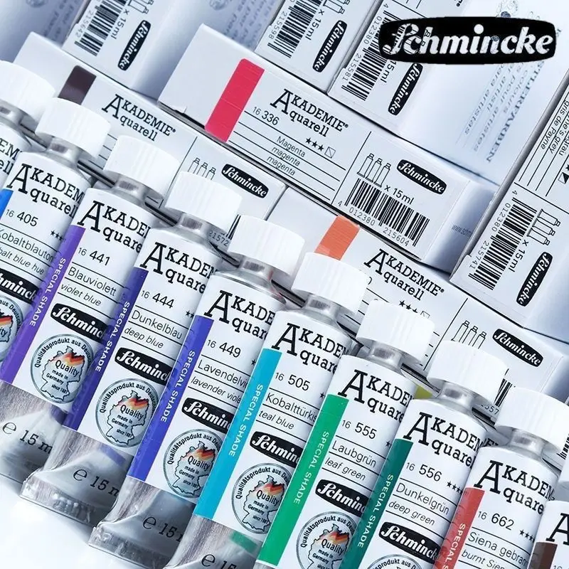 Imagem -02 - Alemanha Schmincke Academia Grau 15ml Tubular Extra Fino Aquarela Pintura Arte Ilustração Desenho Suprimentos Acuarelas