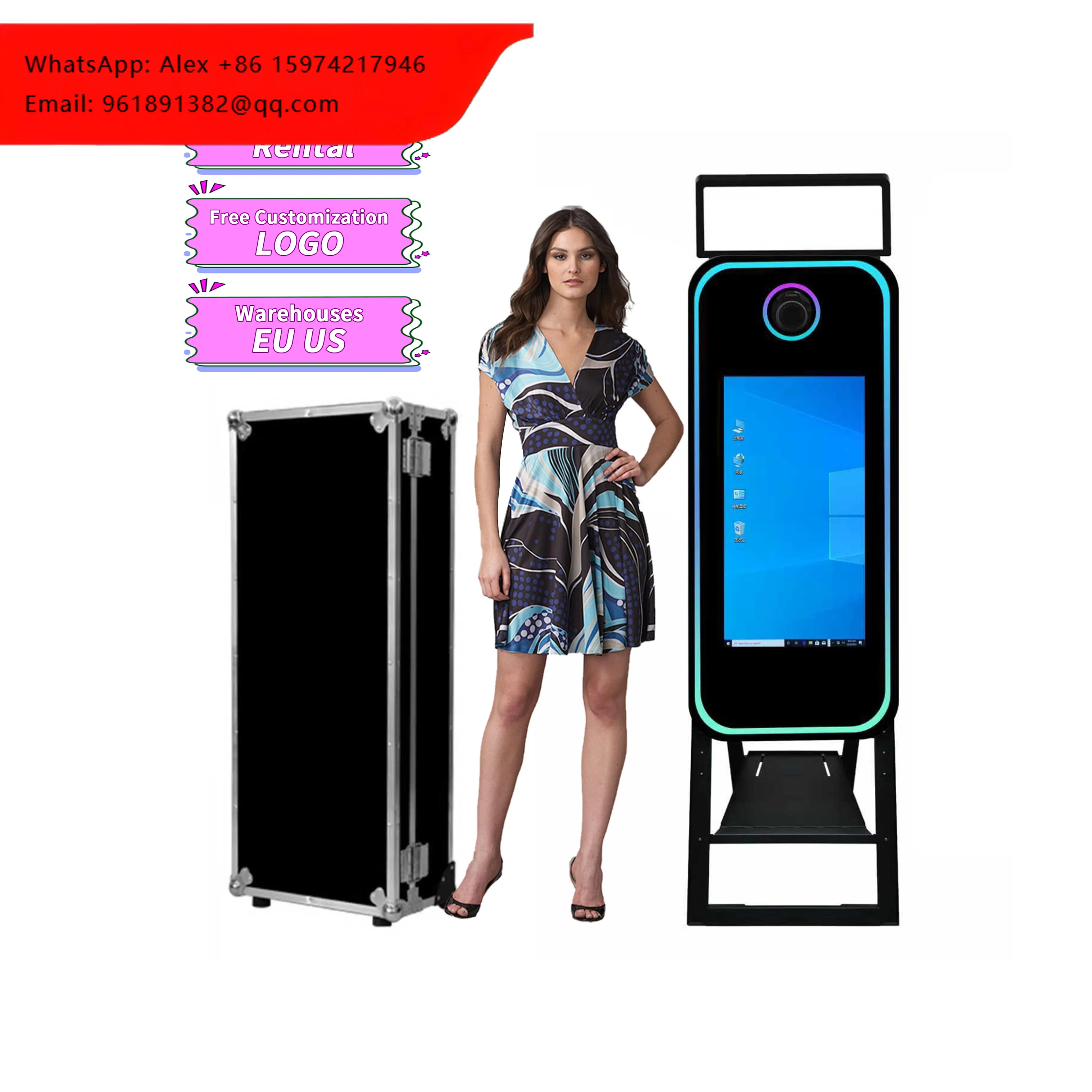 USA WAREHOUSE Photo Booth Selfies Portable Photo Booth Wedding Event 65 Inch & 40 Inch Magic Mirror DSLR Camera Photo Booth