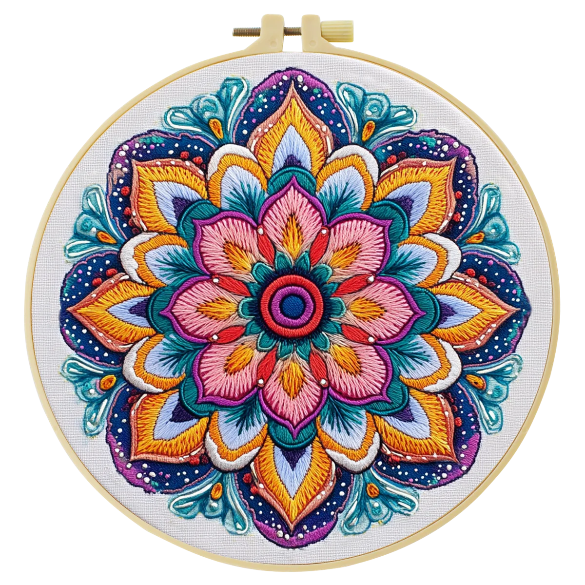1 Stück 20X20CM/15X15CM 7,87/6,3 Zoll Blumen-Stickerei-Starter-Kit DIY-Kit DIY-Stickerei-Set Handarbeiten Malerei Nadelkunst – Detail 5
