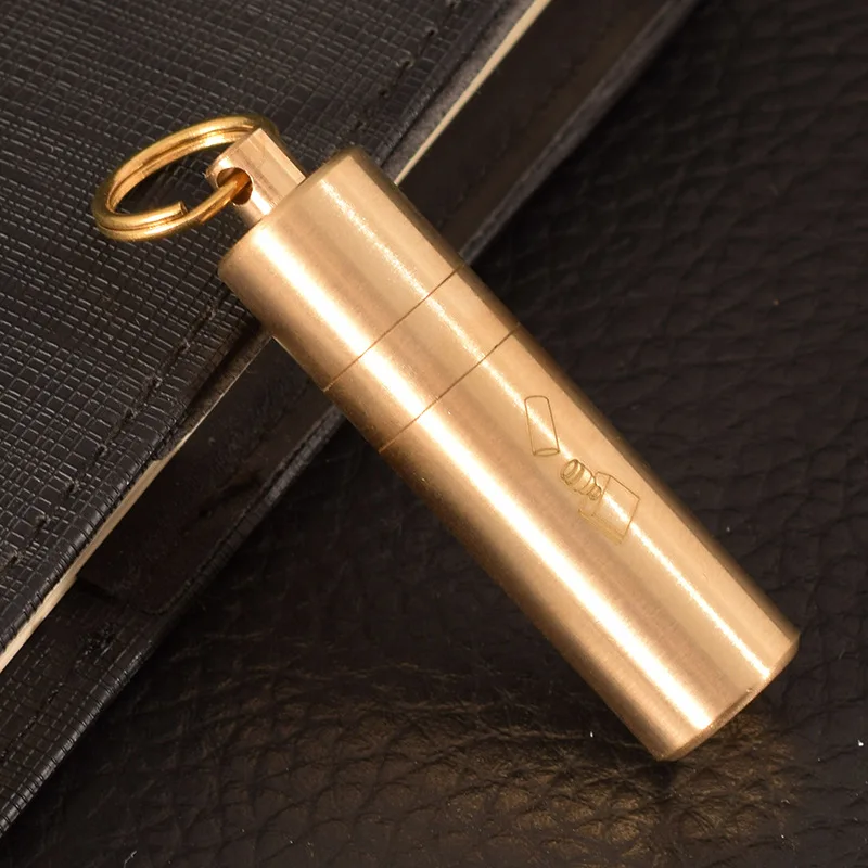 Mini Portable Brass Lighter Fuel Gasoline Oil Bottle Pot Spare 54*14MM