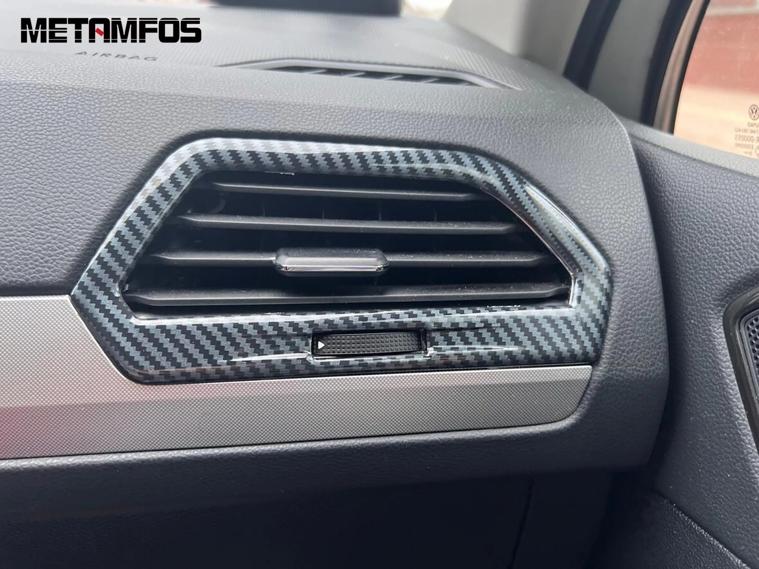 For VW Volkswagen Tiguan 2017-2021 2022 2023 Carbon Fiber Dashboard Front Air Vent Outlet Cover Trim Accessories Car Styling