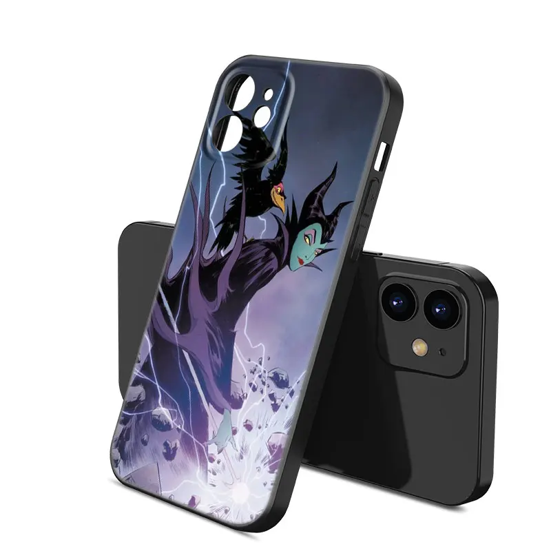 Disney Maleficent Black Silicone Phone Case For Apple iPhone 12 13 Mini 11 14 15 Pro Max 7 8 Plus X XR XS SE 2020 2022