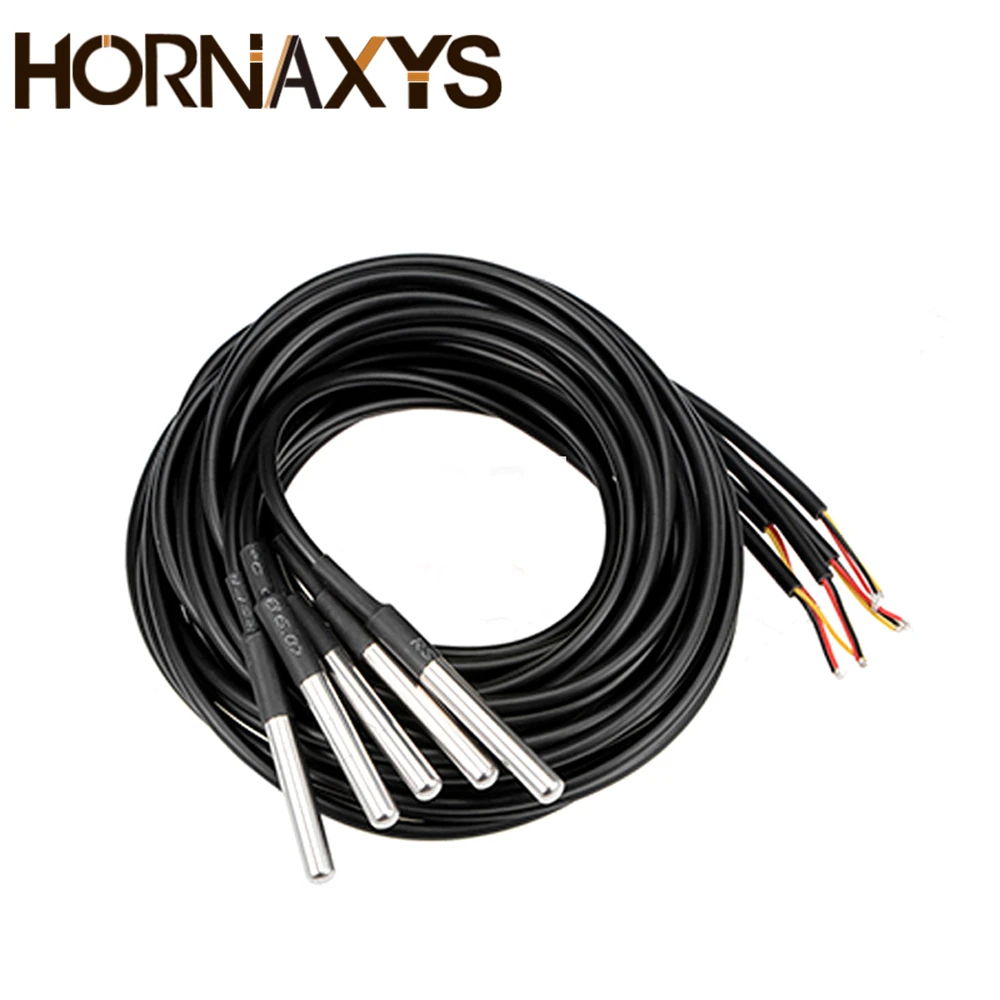 10PCS Waterproof 18B20 Temperature Probe DS18B20 Temperature Sensor Stainless Steel Package 1Meter/2Meter/3Meters Wire