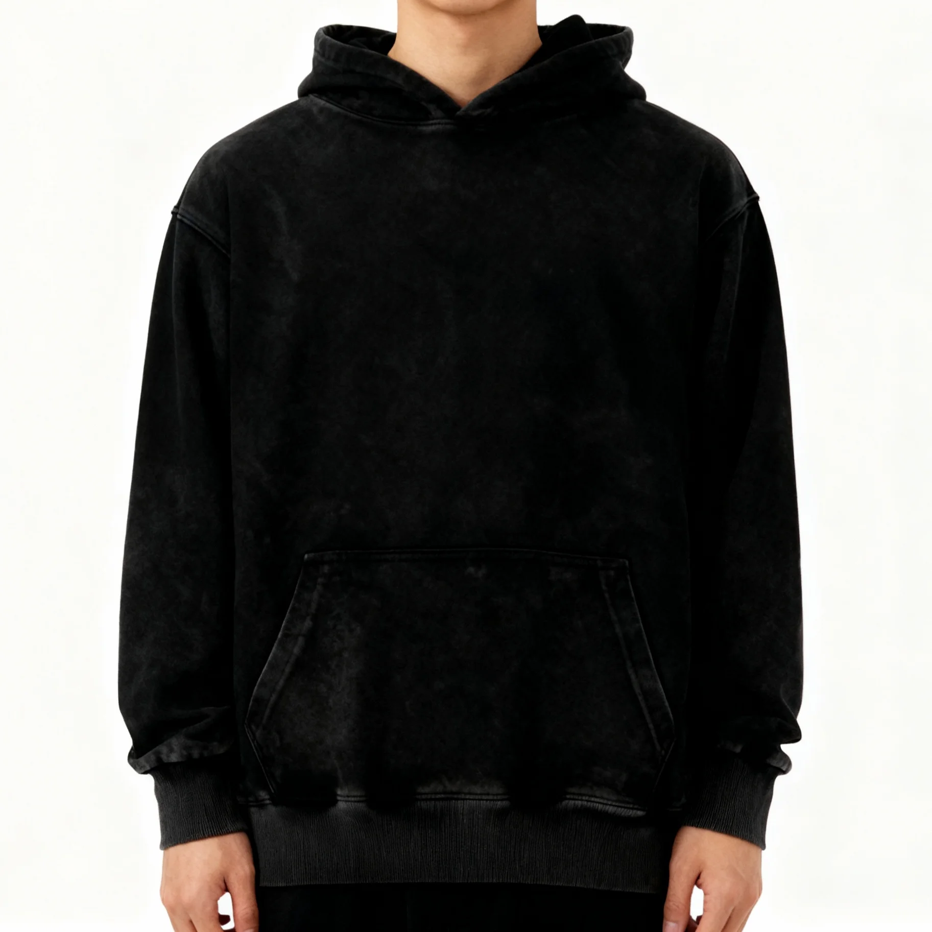Maßgeschneidertes, gewaschenes Vintage-Sweatshirt mit Kapuze | Hip-Hop-Straßenstil | Party | schwere Baumwolle / Premium-Baumwolle | Streetwear / Unisex – Detail 5