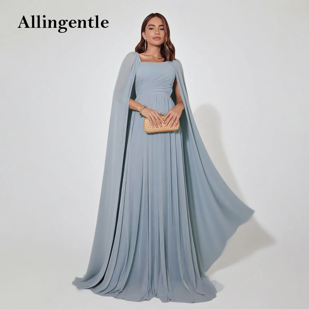 

Элегантные женские вечерние платья, длинный халат De Soirée, пыльно-синее шифоновое платье для матери невесты, вечернее платье по индивидуальному заказу