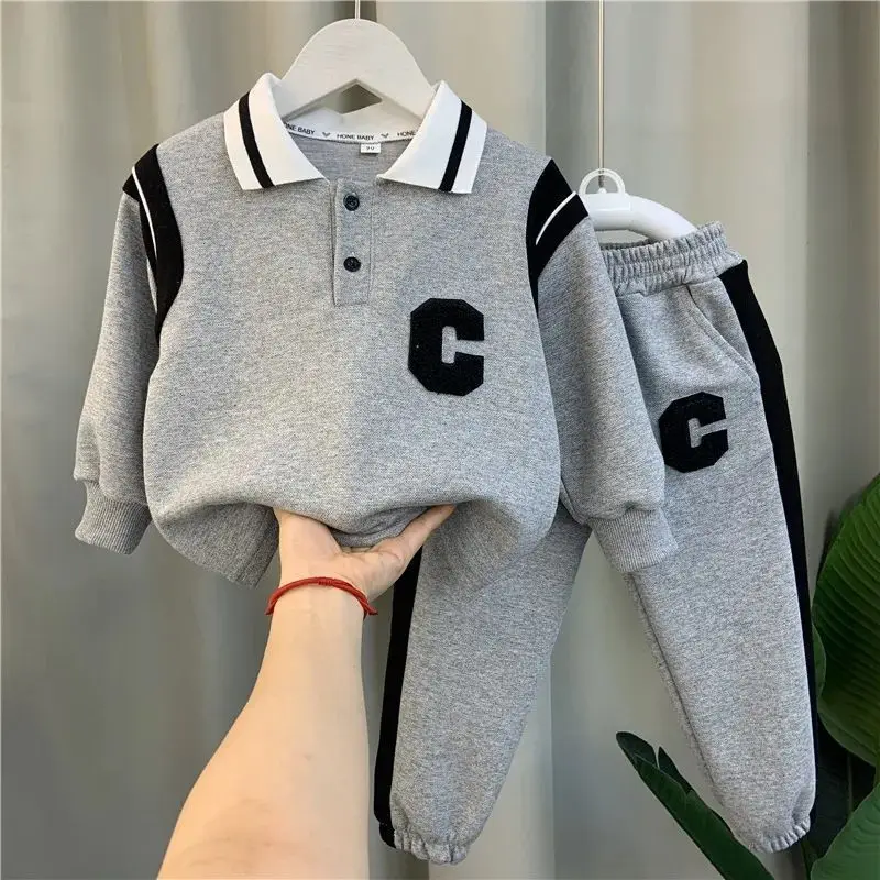 

2023 Spring Autumn Kids Clothes Boys Sets Sports Suit Children Tracksuit Boys Long Sleeve Letter T-Shirt Pant 2Pcs Suit 2-12Y