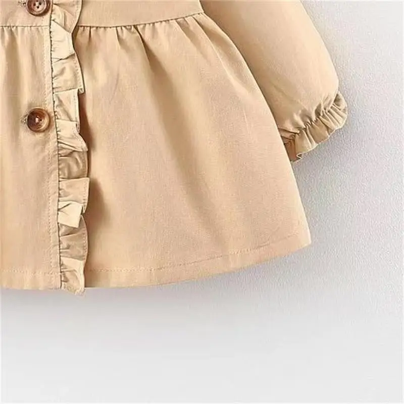 Trench Coat For Girl 2024 New Spring Autumn Jacket Beige Trench Coat Children\'s Fashion Casual Jacket Children Clothes