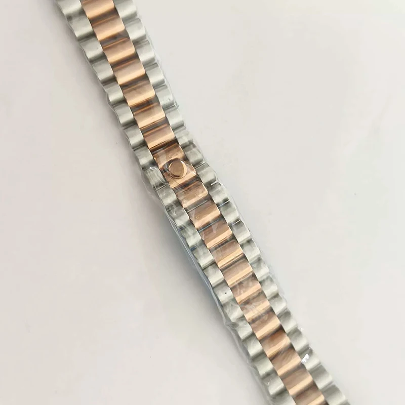 316L Stainless Steel 41mm Silver-RoseGold Classic Style Watch Case+Strap 28.5mm Dial Waterproof Fit 8285 Movement