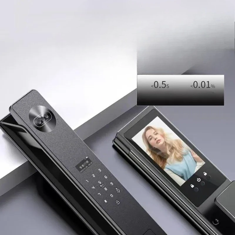 Automatic Facial Recognition Fingerprint Password Smart Door Lock Home Anti Theft Security with Visual Cat Eye Camera