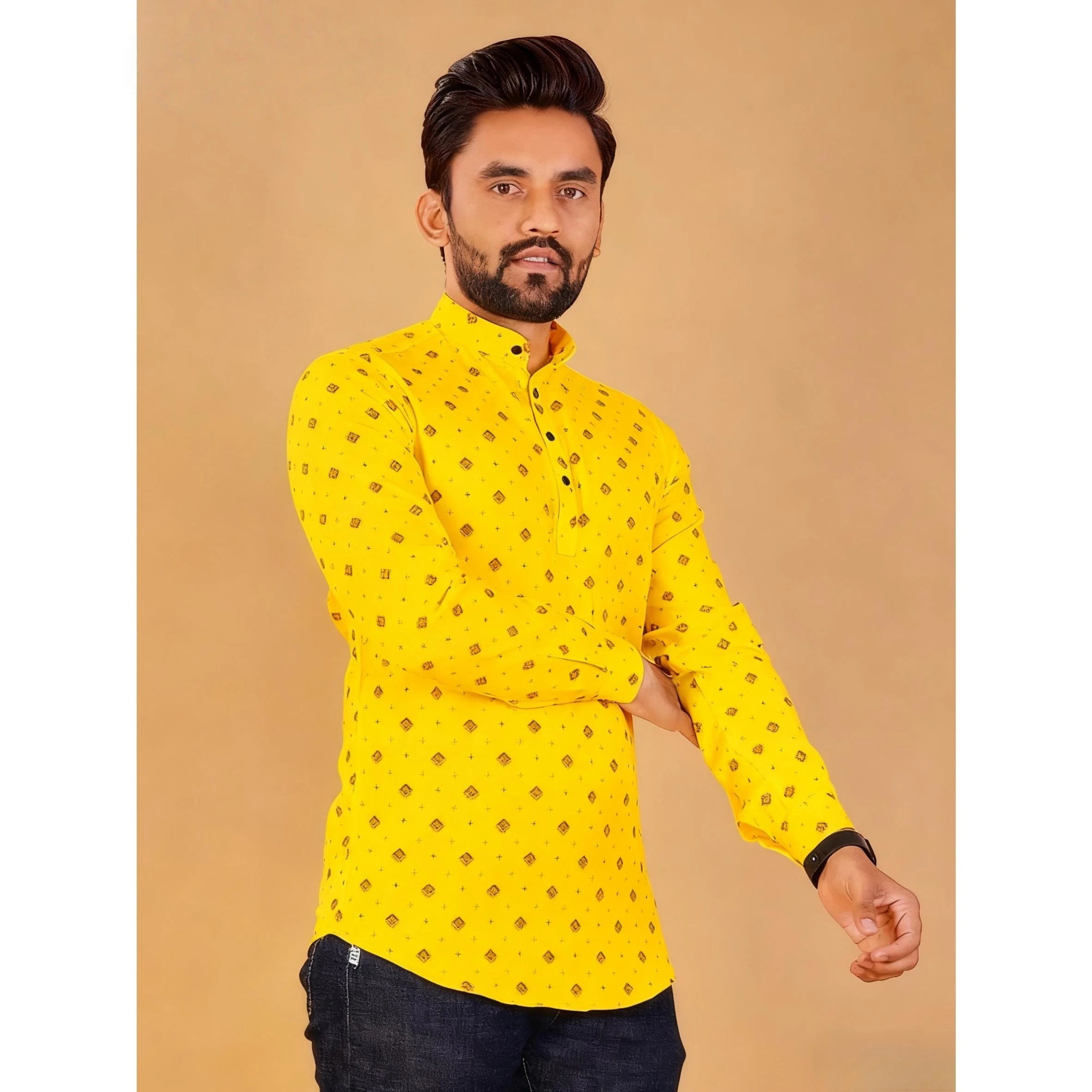 2026 رداء مسلم قميص بأكمام طويلة نمط عرقي الوقوف طوق الملابس العربية الإسلام Ropa Musulmana Hombre Ropa Arabe De Hombre