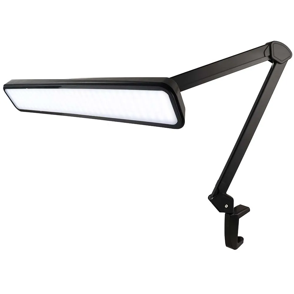 Durston LED Goose Neck Lamp Dimmable 5000K White Light Jeweler's Lamp with Clamp, 3-Level Dimming, 7W EU Plug