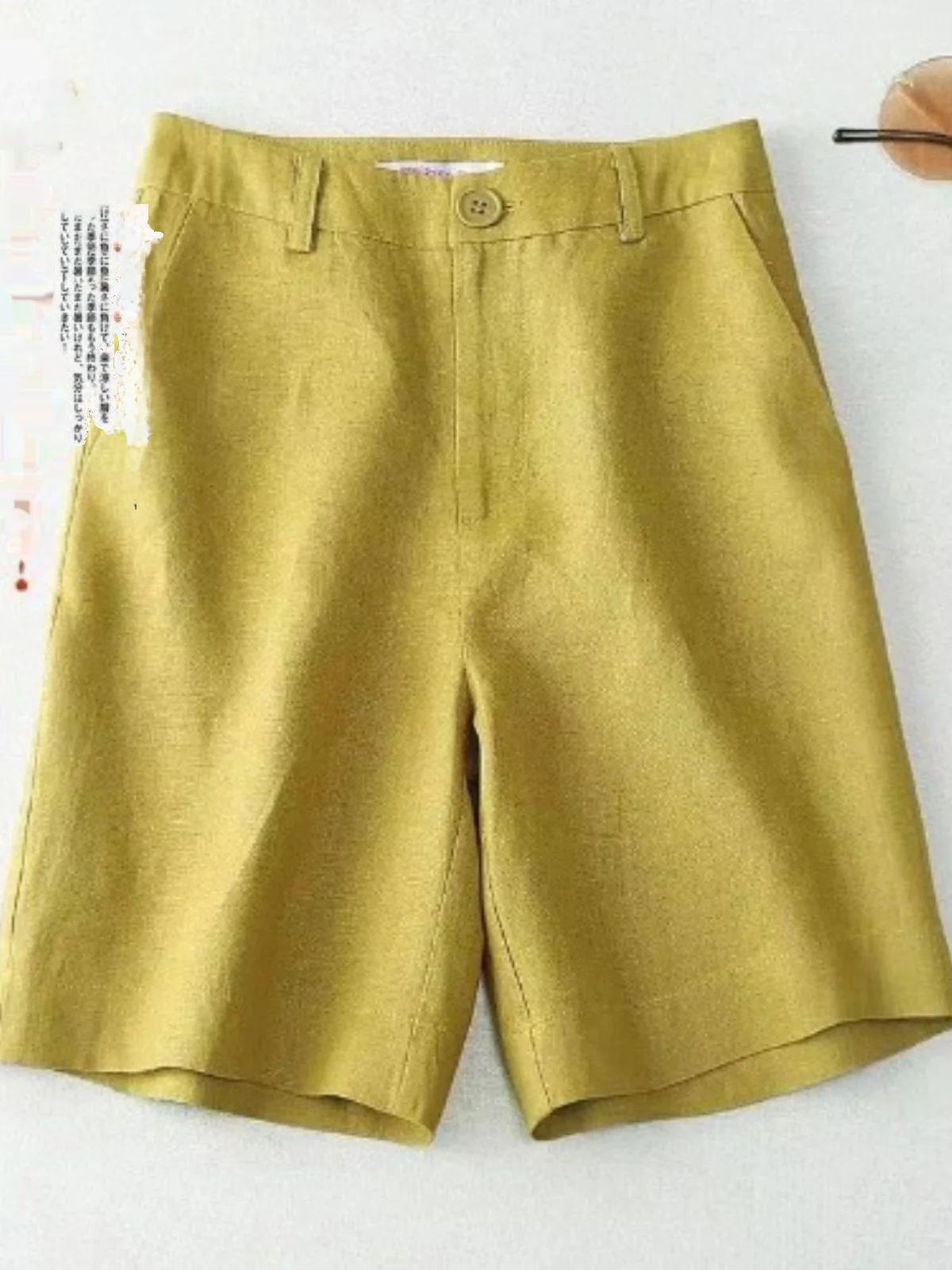 Plones cortos informs de cintura alta y pierna ancha para mujer, estilo urbano, moda de verano, detalle de bolsillo co...