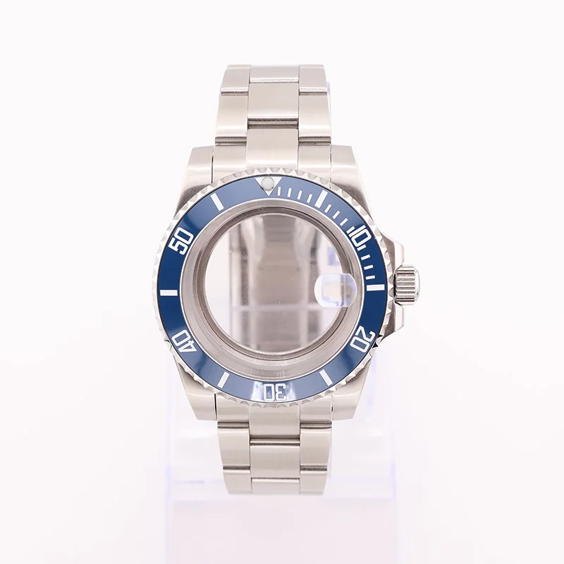 40mm Submariner Dark Blue Watch Cases NH36 NH35 NH34 for Seiko Mod Parts Mechanical Movement Replacement Parts