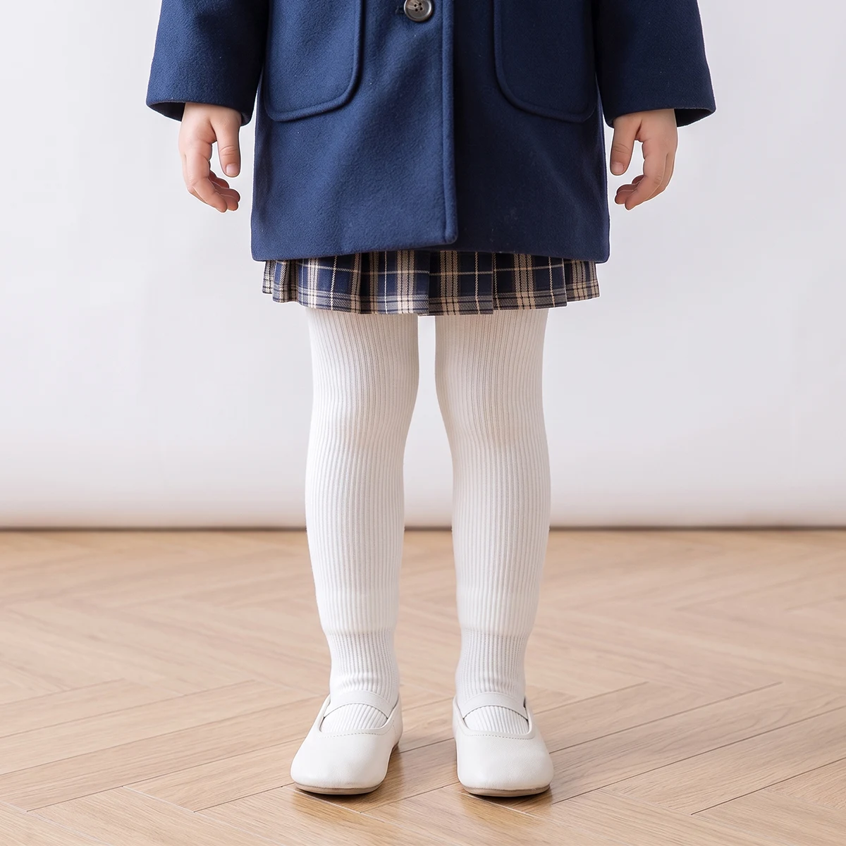 3PCS Baby Girls Solid Color Thick Fleece Lined Footed Tights, Stretchy Thermal Pantyhose for Autumn Winter