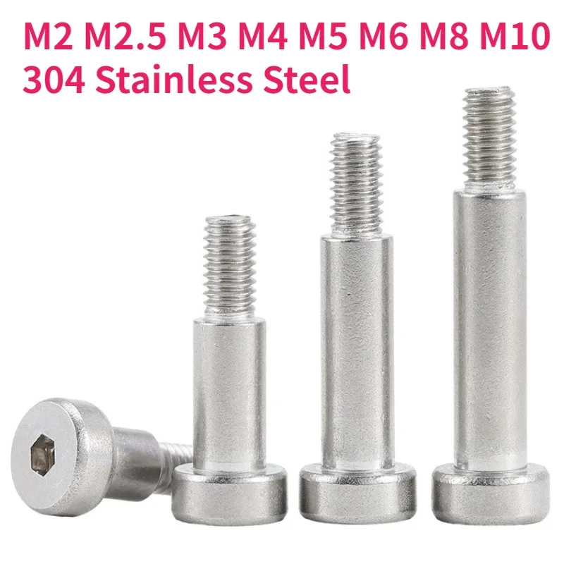 M2 M2.5 M3 M4 M5 M6 M8 M10 304 A2 Stainless Steel Hex Hexagon Socket Cap Head Shouler Screw Bolt Bearing Shoulder Screw