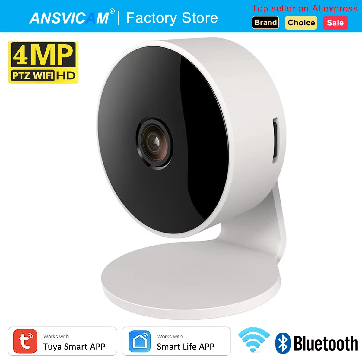 4MP Tuya WiFi Camera Indoor Wireless Mini IP Security Surveillance Camera IR Night Vision AI Detect Home Baby Pet Monitor Cam