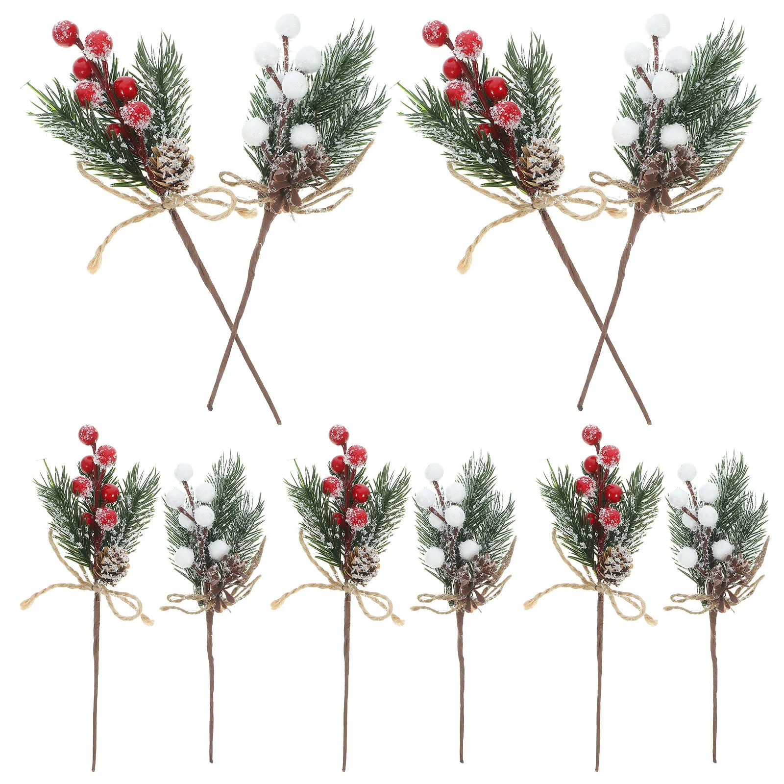 

12Pcs Artificial Christmas Pine Branches with Realistic Berries Pine Cones for Indoor Outdoor Xmas Decor Party Supplies