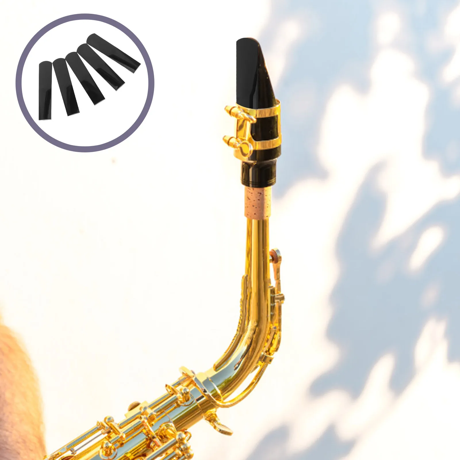 

5Pcs Alto Sax Reeds Resin Precision Cut for Beginner Student Educators E-Flat Saxophone Reed Set for Practice Performance