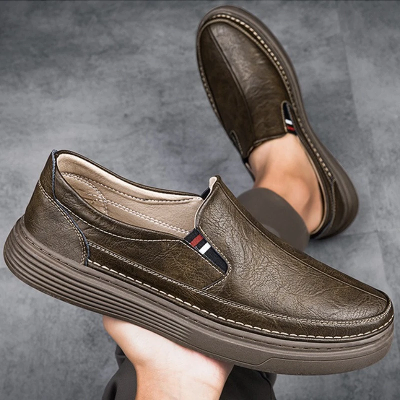 

Spring Outdoor Oxford Shoes Comfortable Soft Sole Casual Shoes Men's Loafers High Quality Flat Sole Genuine Leather Shoes