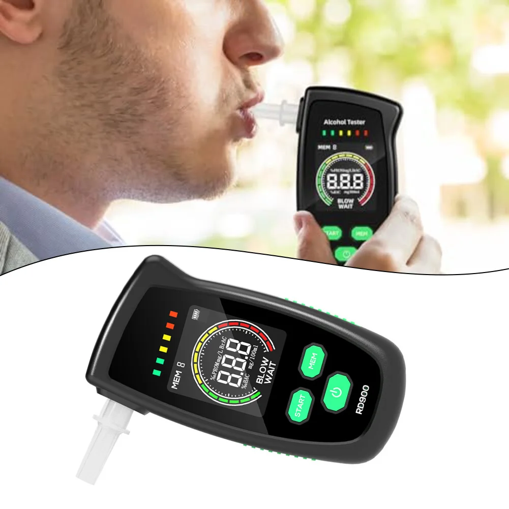 مجموعة واحدة من كاشف كحول السيارة لاختبار الكحول الدقيق وشحن USB مع 5 أبواق لإلكترونيات السيارات