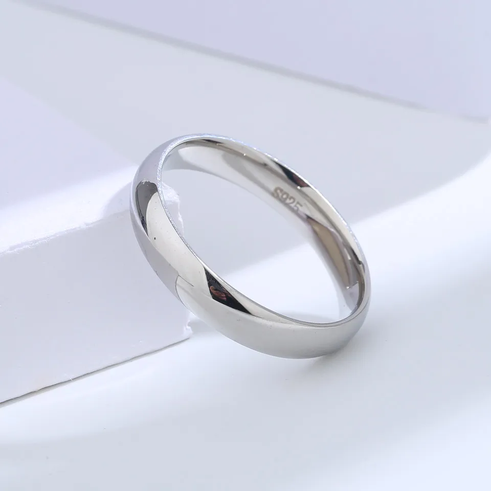 S925 Sterling Silber Paarringe Set Fingerringe für Frauen Männer Mode Klassischer Hochzeitsschmuck Kreisförmig – Detail 3