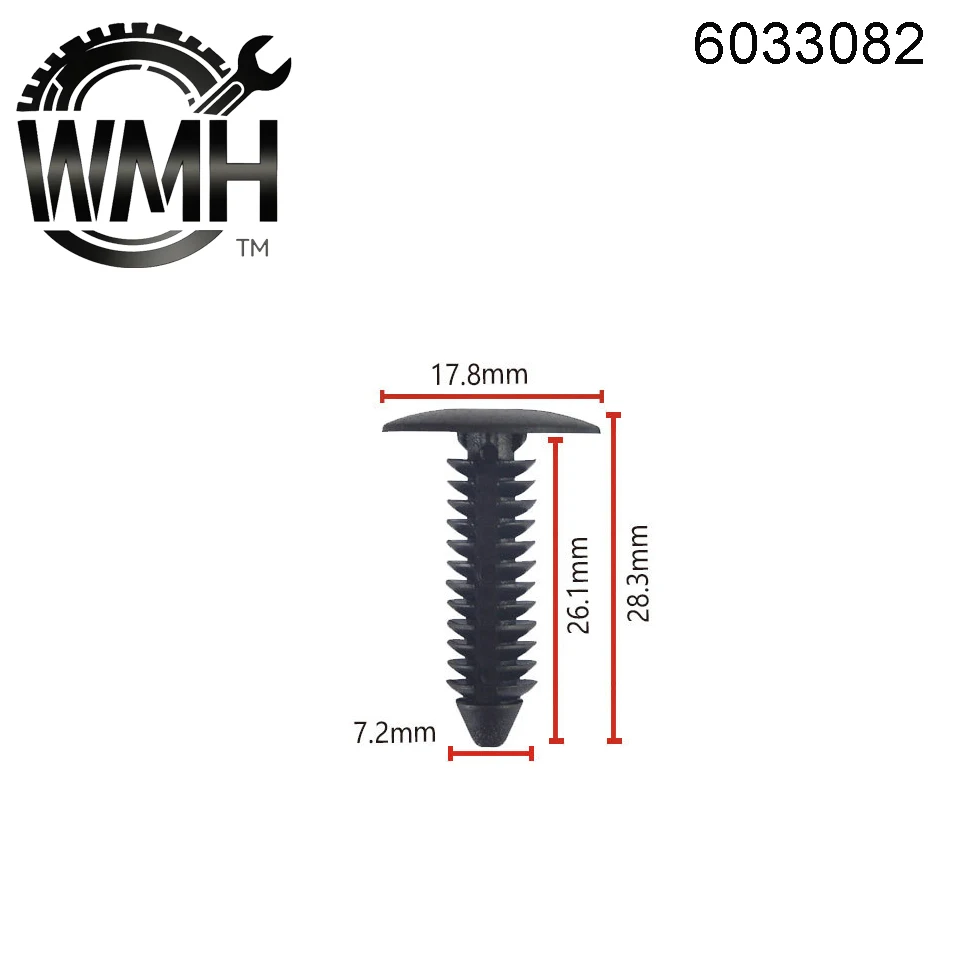 50pcs Universal Plastic Automotive Tree Rivets Car Roof Top Ceiling Retainer Fasteners Clips 6033082 A10