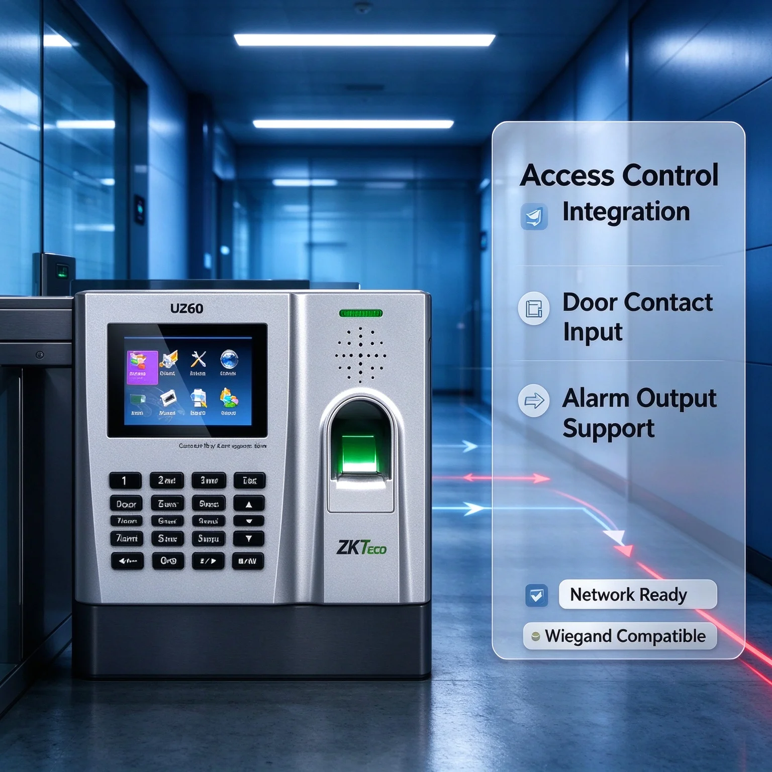 ZKTeco U260 Fingerprint Time Attendance Machine 3200 Finger 80000 Records 0.8s Fast Recognition For Office Factory