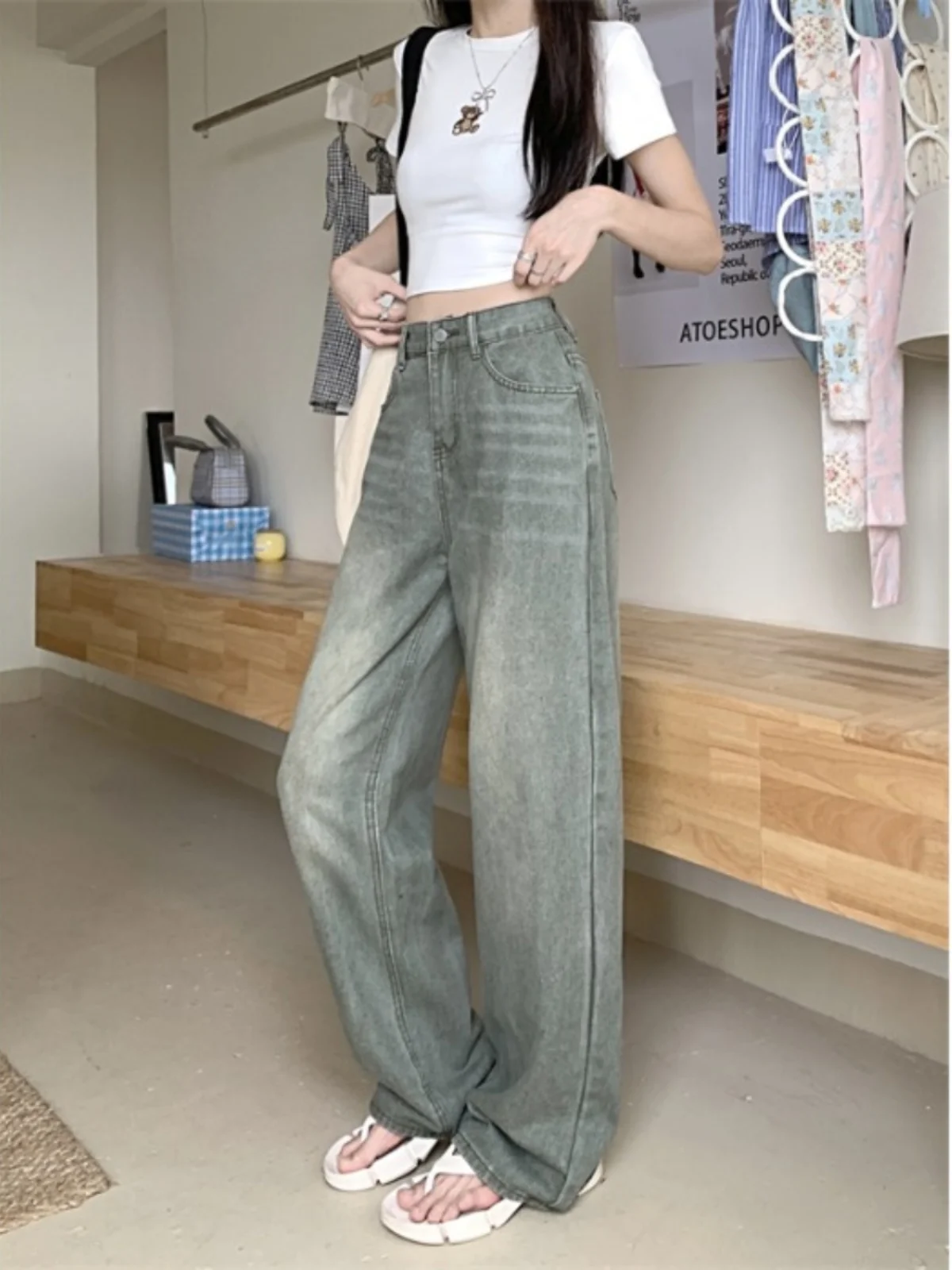 

Женские джинсы-палаццо с вышивкой и цветочным узором, графическое художественное украшение, эстетическое, модное, уникальное, стильное, милое, с бисером