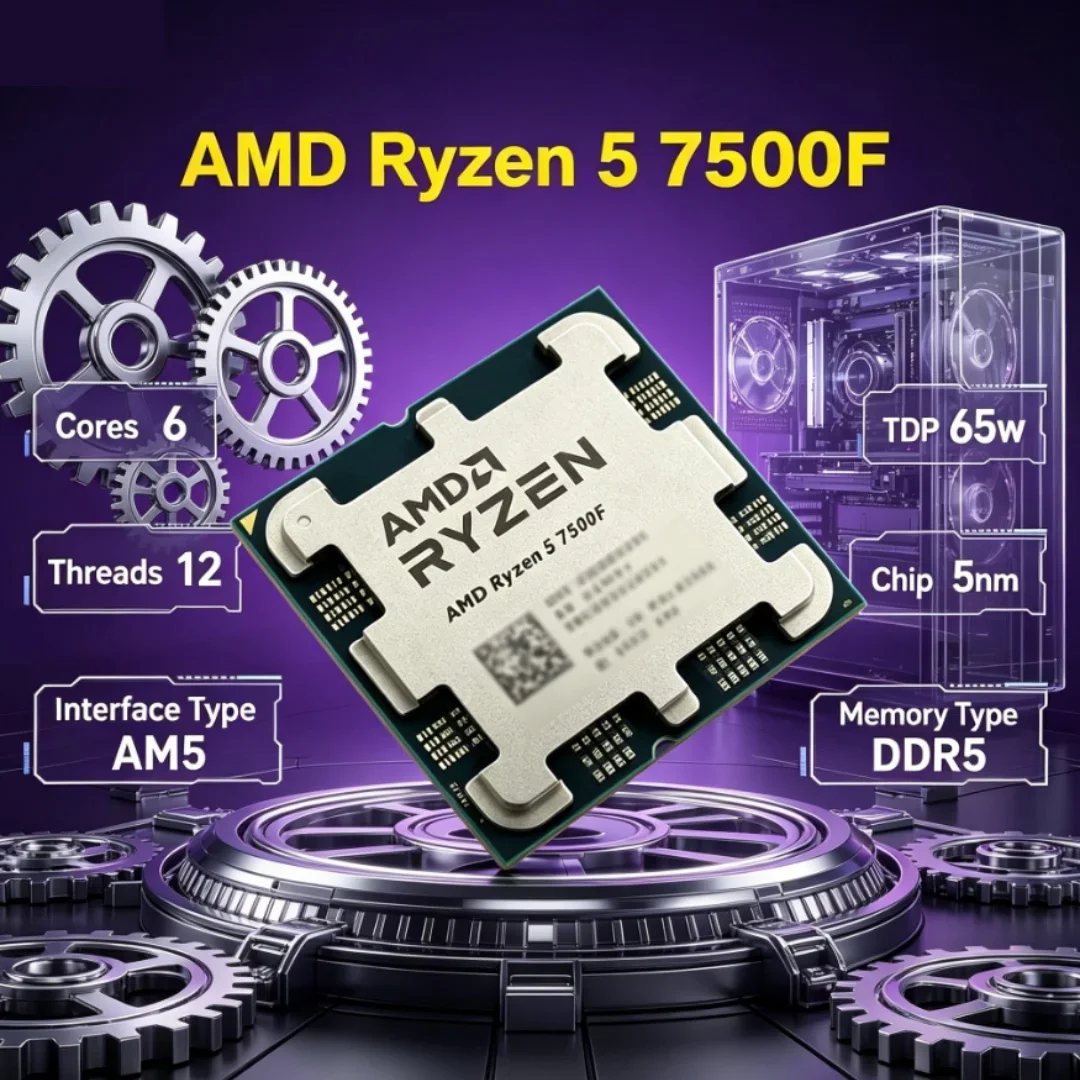 AMD 라이젠 5 7500F R5 7500F 가성비 선택 AM5 DDR5 신제품 5NM 3.7GHz 6코어 32MB L3 65W 데스크탑 게이밍 CPU 썸네일 3