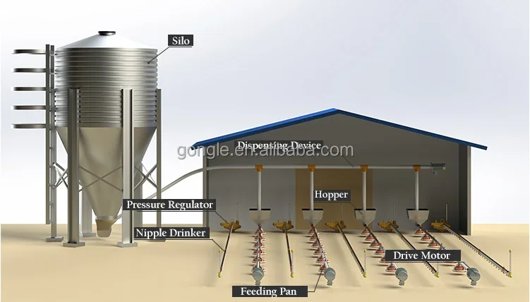 Moteur pour système d'alimentation de poulet, équipement de ferme avicole entièrement automatique, bonne qualité