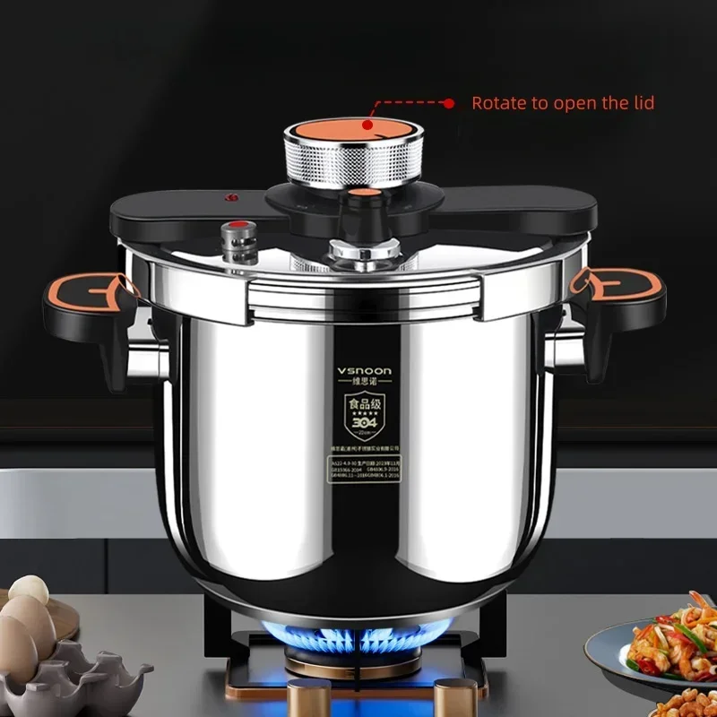 100kPa Pressure Cooker Stainless Steel 4/5/6/8L Explosion Proof Pressure Cookers Fast Cookin High Pressure Soup Pot Multicooker