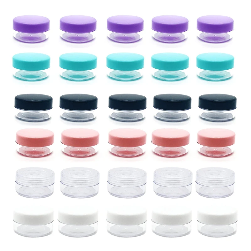 100pcs 10g 15g 20g Portable Clear Refillable Bottle Sample Cosmetic Containers  Empty Eyeshadow Lip Balm Face Cream Storage Jar