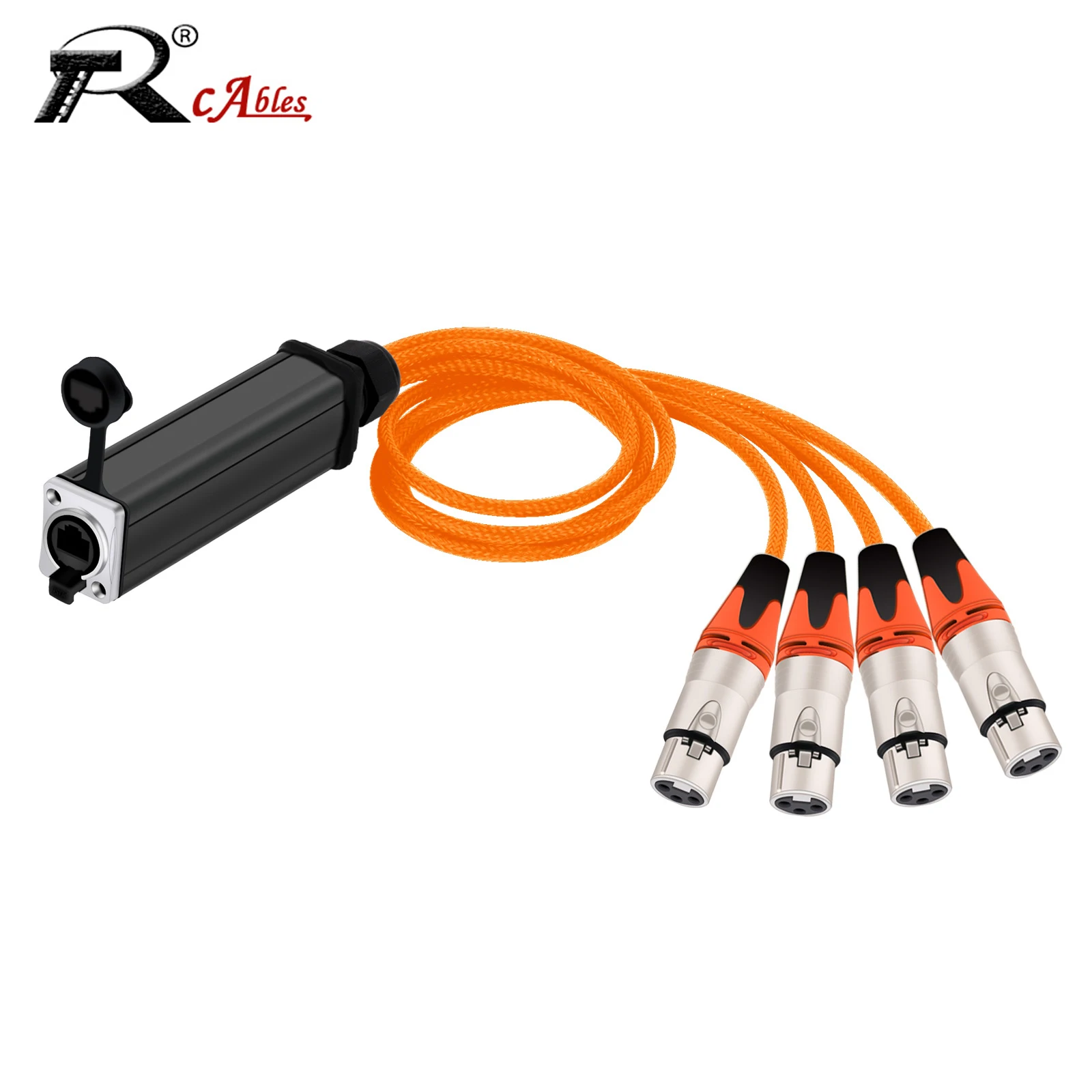 

1PC Network Converter DMX RJ45 Shielded Female to 4 CH 3-Pin XLR Male/Female Connectors Cable DMX Audio Adaptor Signal Extender