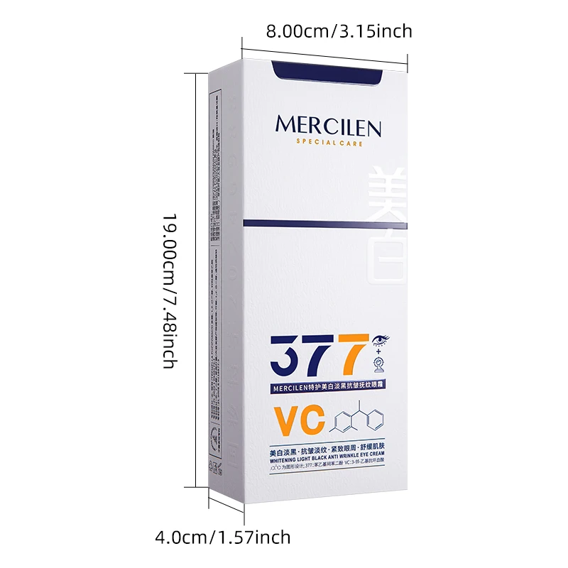 MERCILEN Whitening Anti-Wrinkle Eye Cream 15g, contains niacinamide, moisturizes, brightens, and firms the skin around the eyes, enhances elasticity and firmness, redefines the skincare for the eye area, making the skin look younger