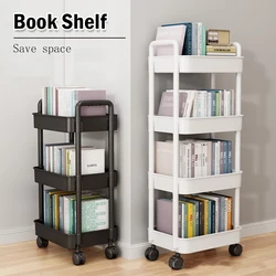 Mobile Storage Rack Trolley Household Multi-Layer Small Cart Kitchen Bathroom Book Shelf Snack Sundries Storage Rack with Wheels