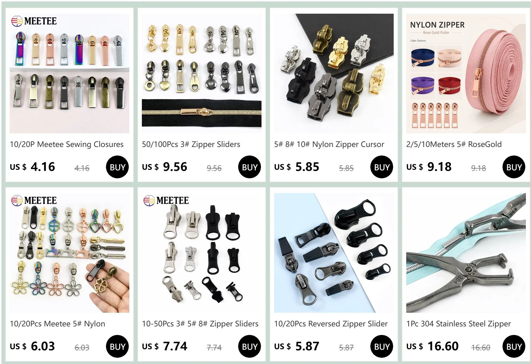 10/20P Meetee Nähverschlüsse Reißverschlussschieber 3 # 5 # Nylon-Reißverschluss-Cursor für Tasche, Cierre-Reißverschlüsse, Ersatz für die Reparatur von Kleidungsstücken – Detail 1