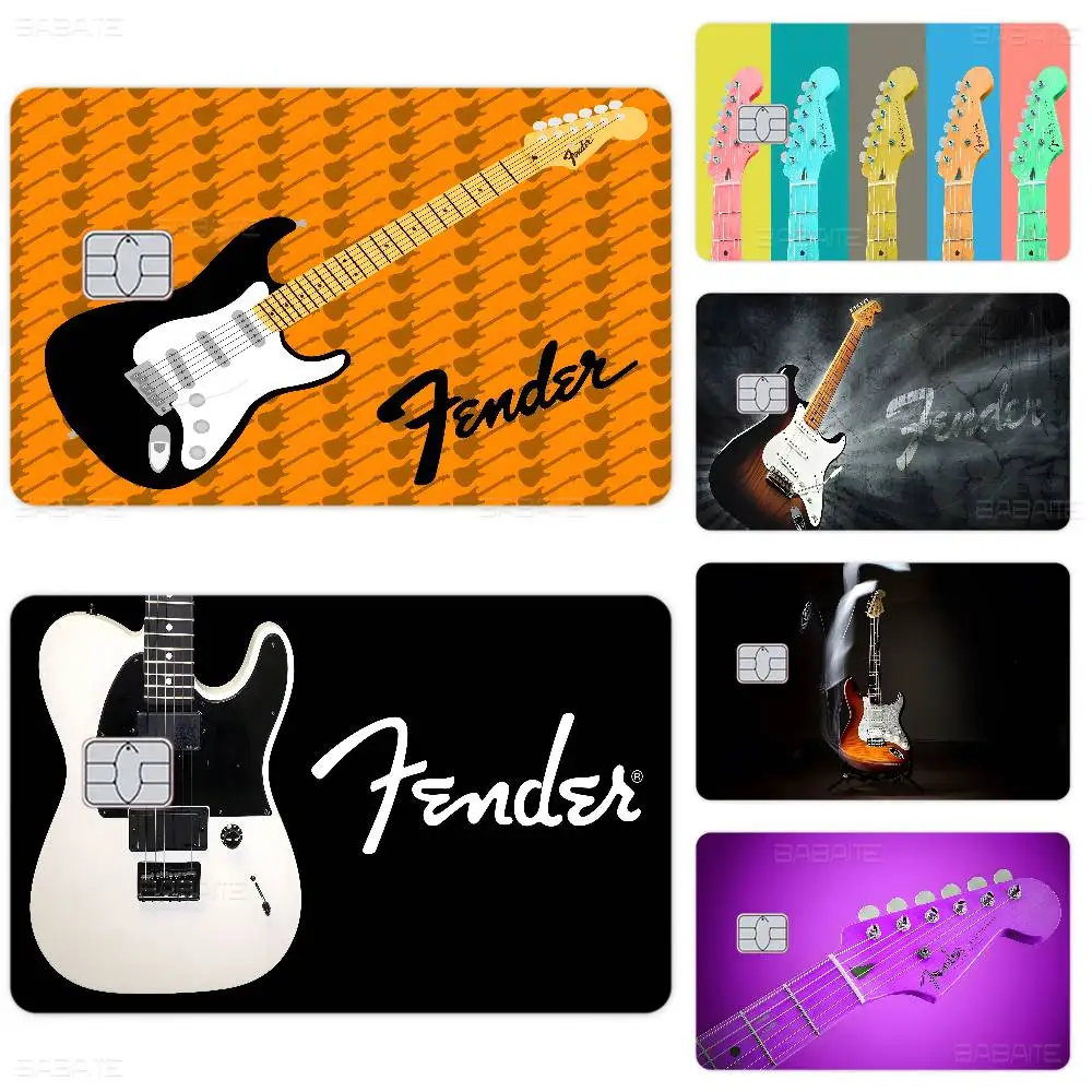 Fender Guitar Anime Cartoon Sticker Film Skin for Credit Card Debit Bank Bus Card