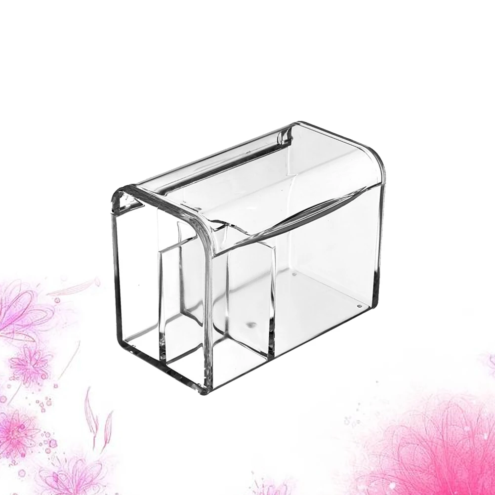 

Transparent Plastic Dustproof Storage Box 3 Compartments Organizer for Cotton Pads Swabs Small Accessories