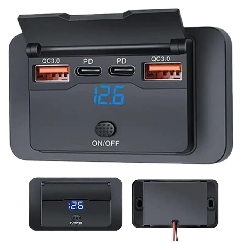 

USB Outlet For Car 76W Automotive USB Port QC3.0 Car Charger Automobile Device Cell Phones & Accessories For Motorcycles