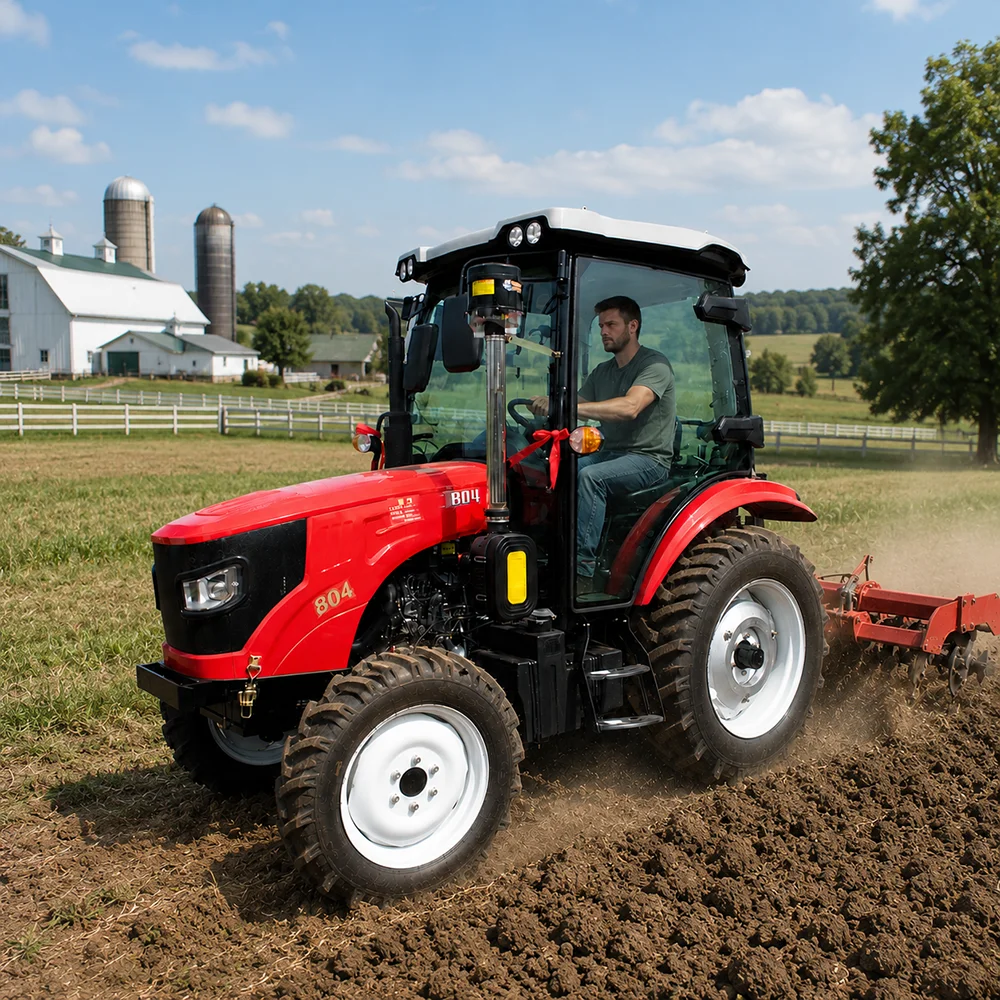804 Multifunctional Mini Farm Wheel Tractor 4x4 Drive New Condition Diesel Fuel Agriculture Tractor Air-conditioned Cab