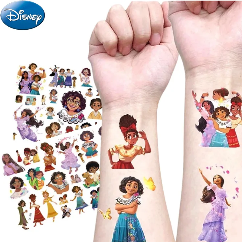 Autocollants de tatouage imperméables Disney Encanto Mirabel pour enfants, figurine d'anime Kawaii, dessin animé drôle, jouet cadeau de Noël et d'anniversaire pour filles, nouveau