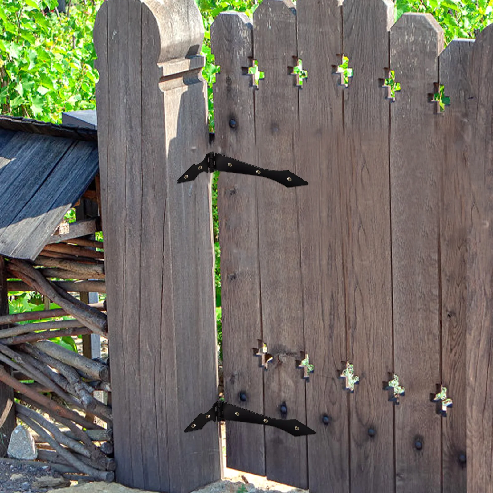 

10 Pcs Galvanize Garden Door Hinges Fence Gate Replacement Gates Black for