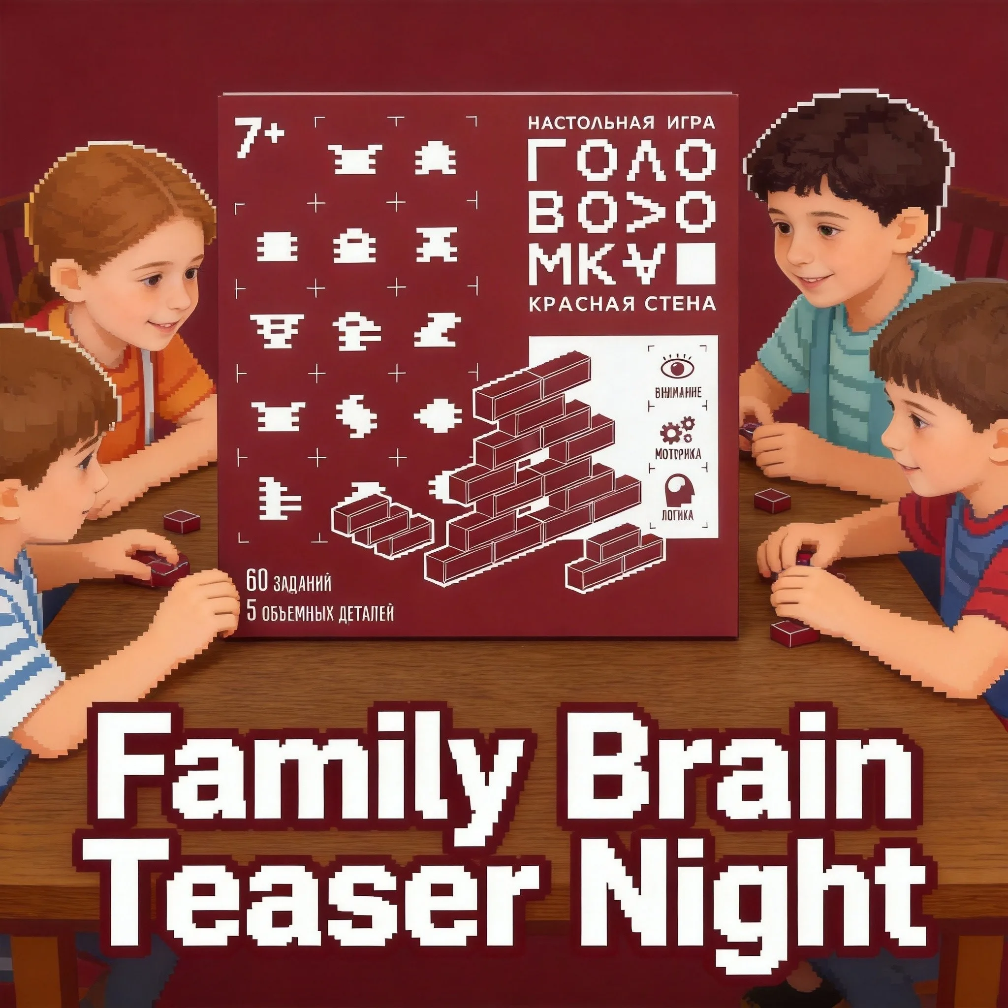 

Логическая головоломка Red Wall - 60 головоломок с 5 3D-компонентами для детей и всей семьи, идеально подходят для развития внимания и логического мышления.