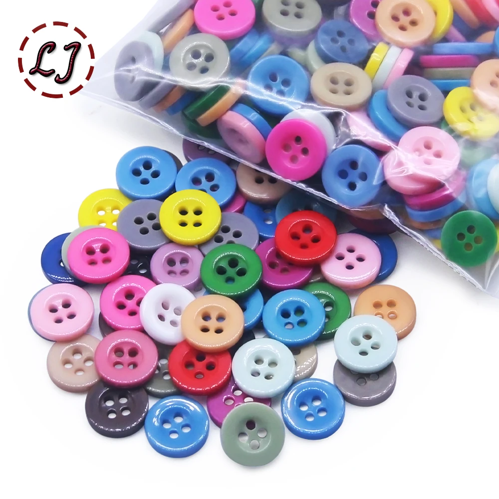 New 100pcs Resin Kids Sewing Buttons For Chindren Clothes Garment Handmade DIY Accessories scrapbooking Crafts