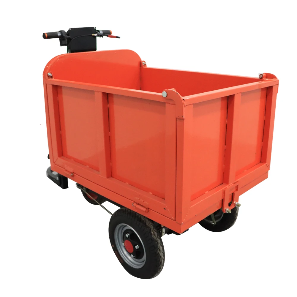

Electric Push Square Bucket Truck, Manual Dump Type 48V Battery Factory Internal Transportation Small Tricycle