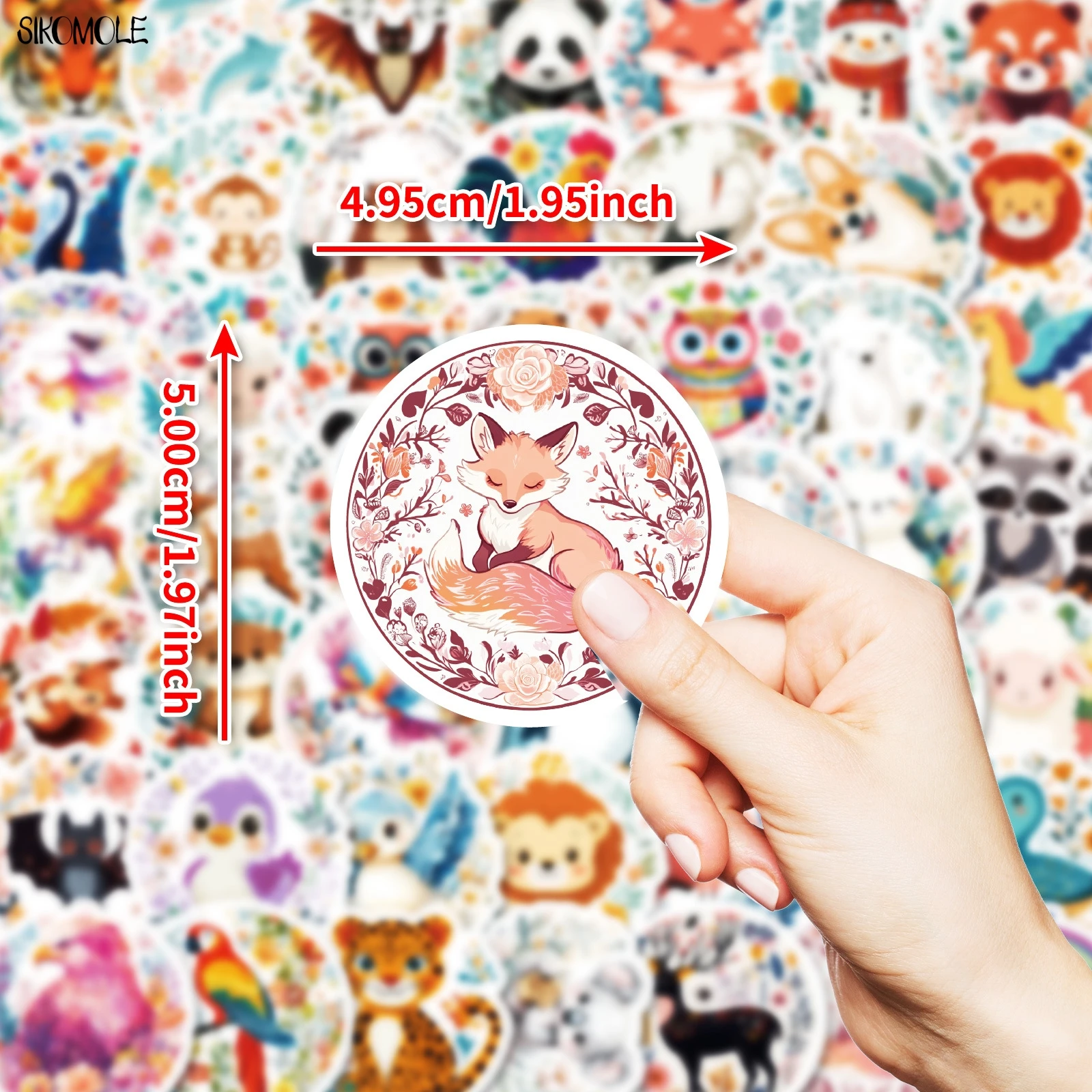 

10/30/50pcs Cartoon Jungle Animals Stickers Flower Kawaii DIY Phone Laptop Guitar Travel Luggage Skateboard Toy Graffiti Sticker