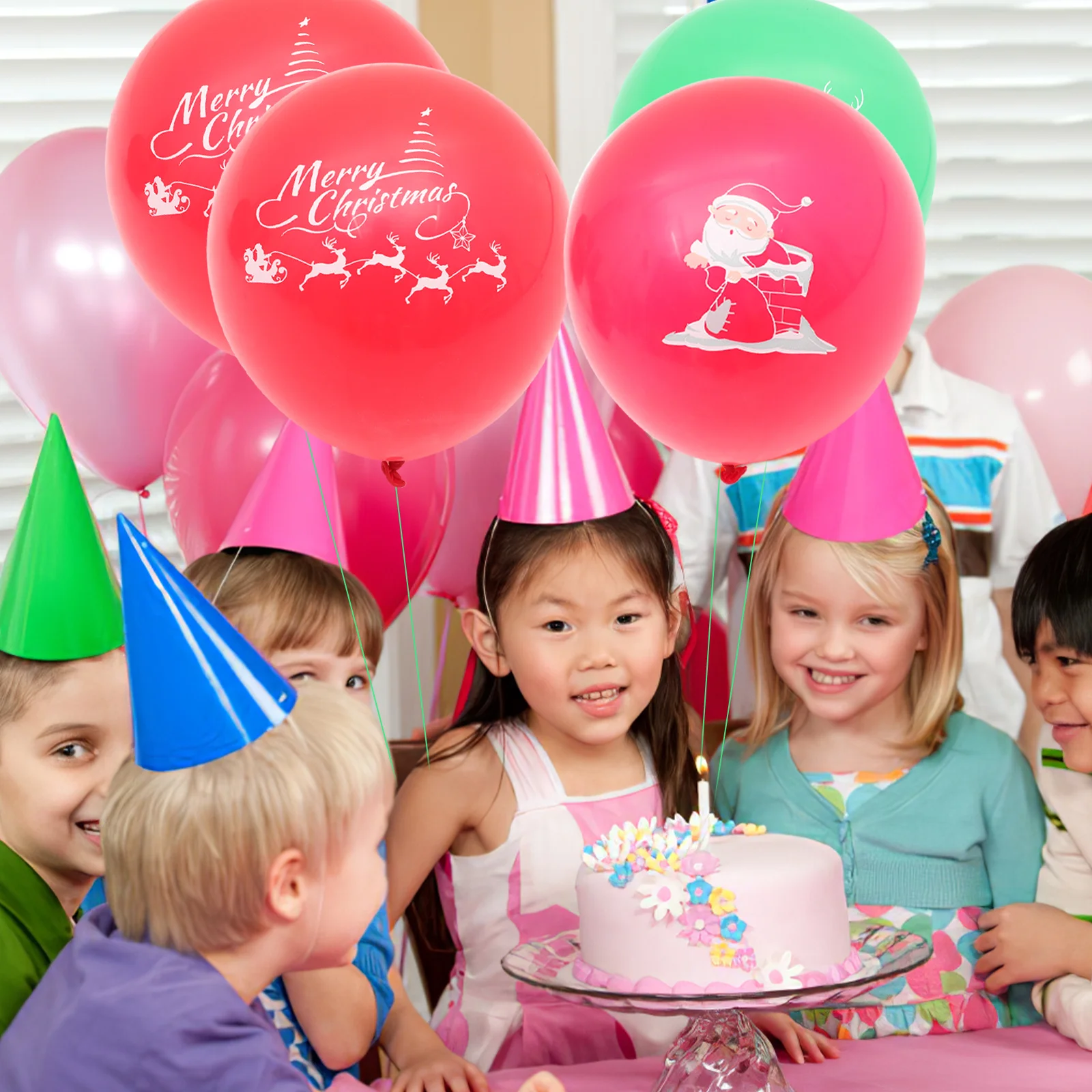 

20Pcs Christmas Latex Balloons Elk Printed Assorted Colors Easy Inflate Festive Party Home Holiday Decorations Christmas