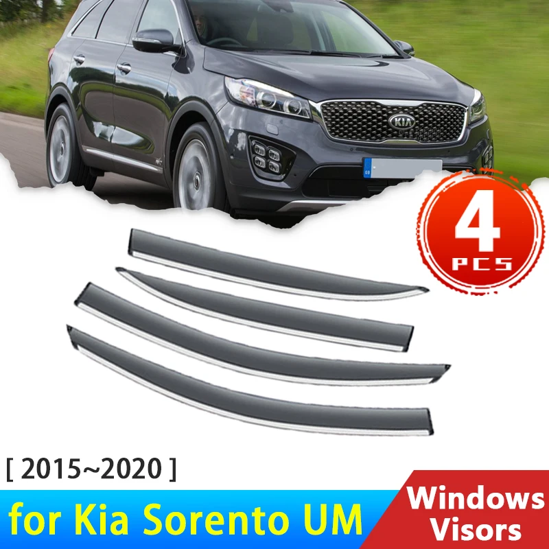 

Deflectors for Kia Sorento UM 3 2015~2020 2018 2019 Accessories Car Side Window Visors Rain Eyebrow Guards Sun Visor Windshield