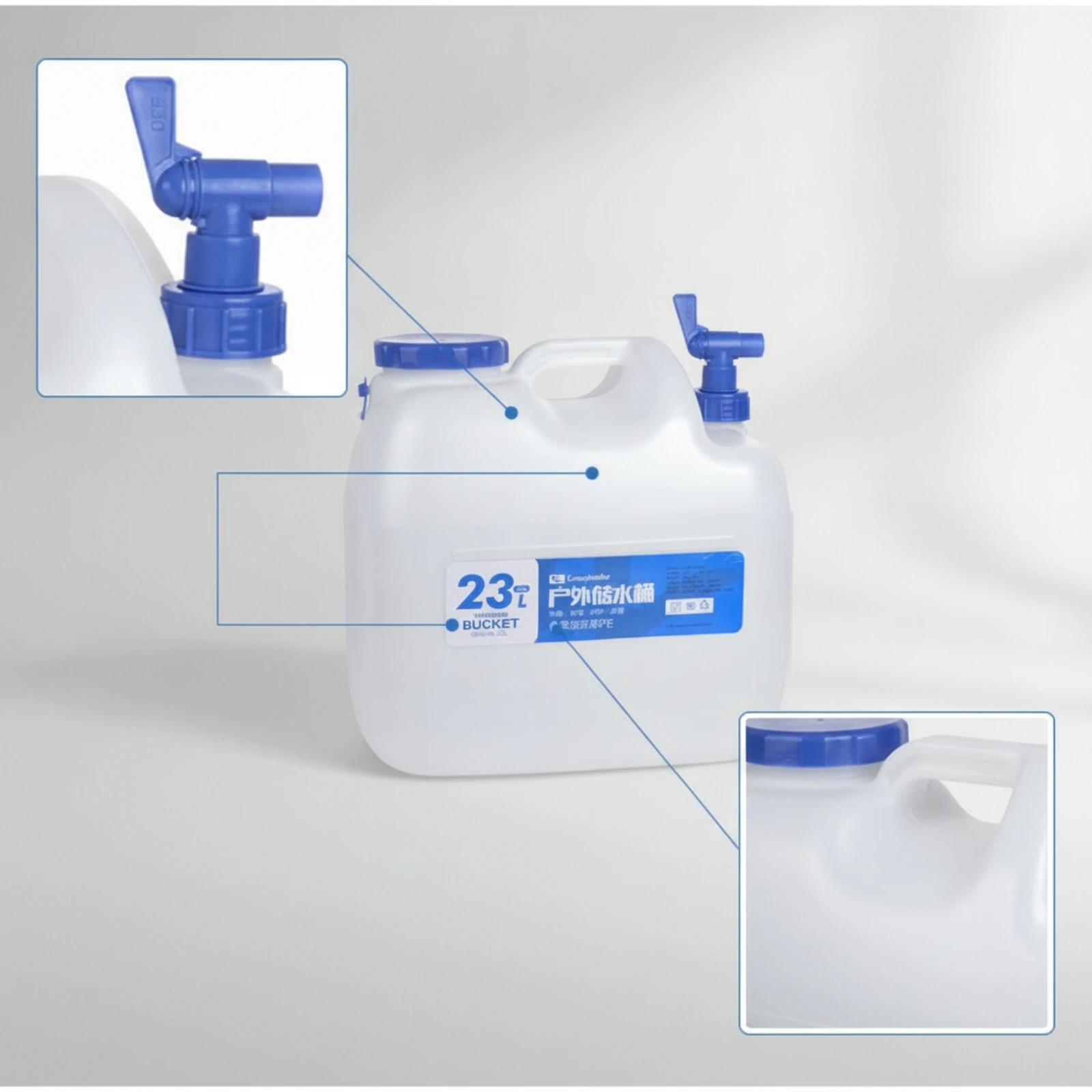 Contenedor de Agua con Grifo, Contenedor de Agua de Grado Alimenticio con Boquilla, Portátil, de Gran Capacidad para Campistas, Campamentos y Actividades al Aire Libre